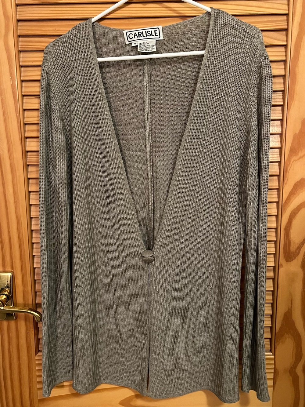 Vintage Carlisle Silk Rayon Cardigan Sweater Taupe Beige Women's M